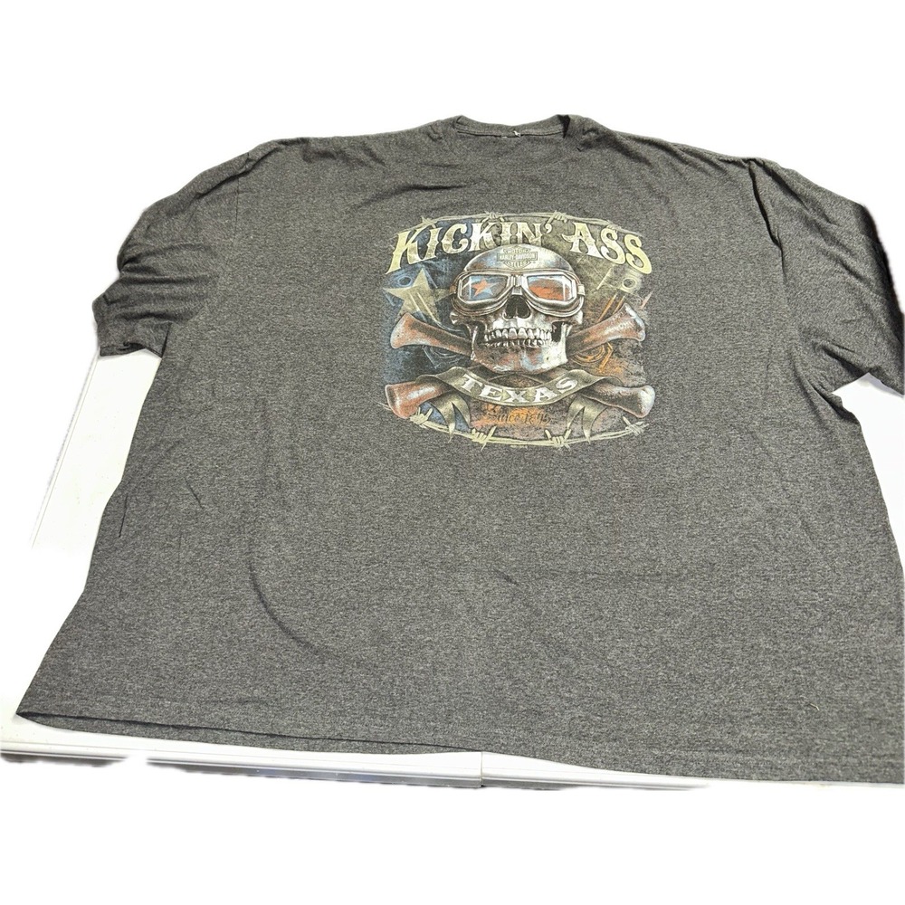 Cowboy Harley-Davidson Motorcycles Of Austin‎ Texas Gray Men's Size 4XL T-Shirt